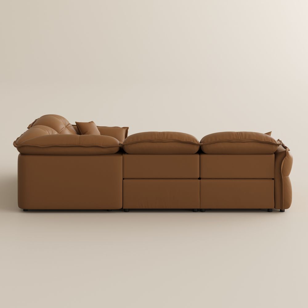 Living Room Brown Top Grain Leather Power Reclining Sofas