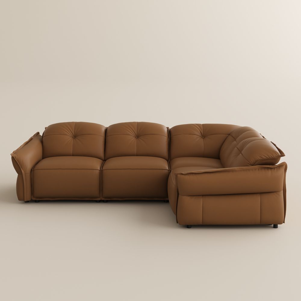 Deep Seat Brown Top Grain Leather Power Reclining Sofas
