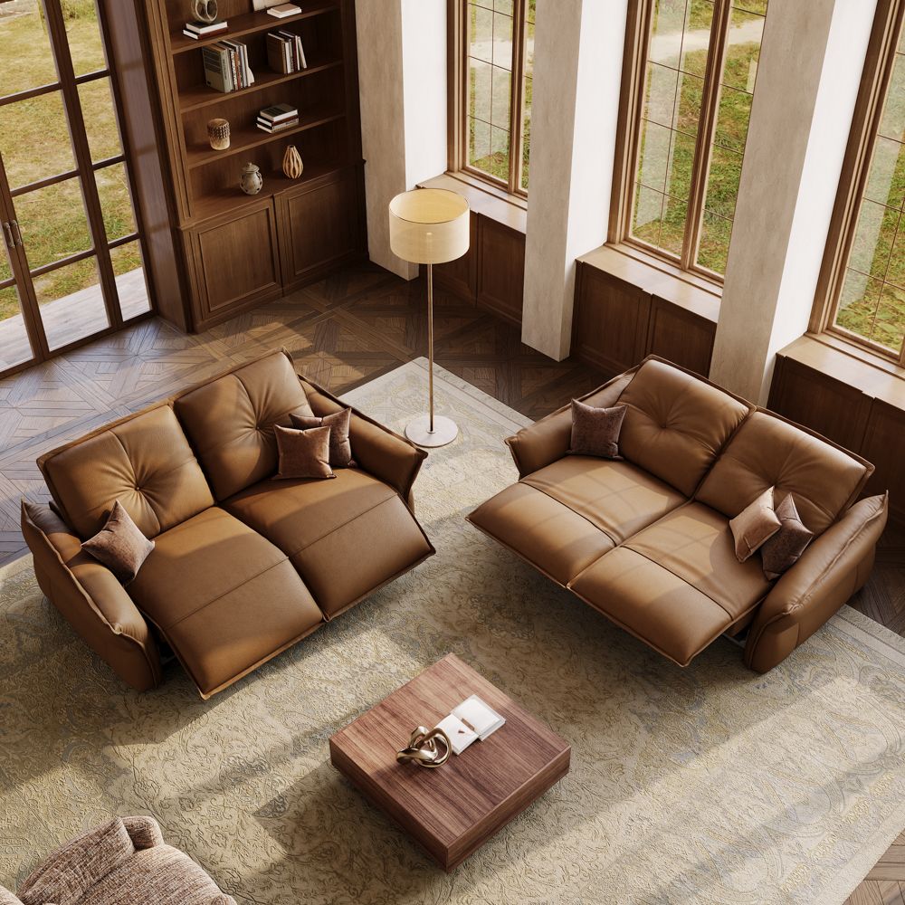 Sofas & Loveseats Brown Top Grain Leather Power Reclining Sofas