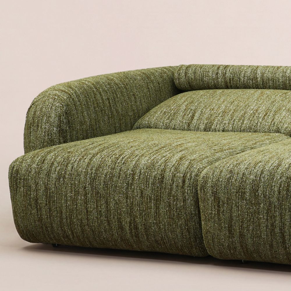 Home Theater Green Tweed Chenille Power Reclining Sofas