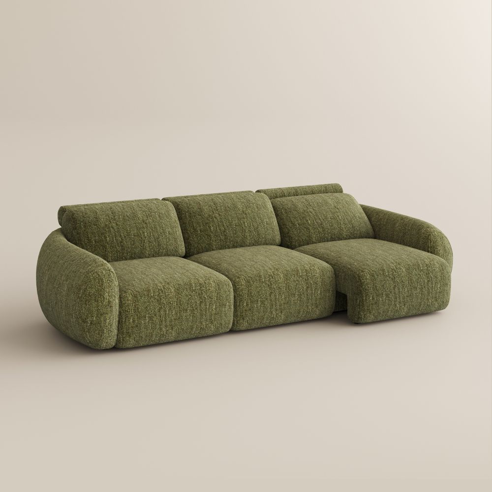 Green Tweed Chenille Power Reclining Sofas
