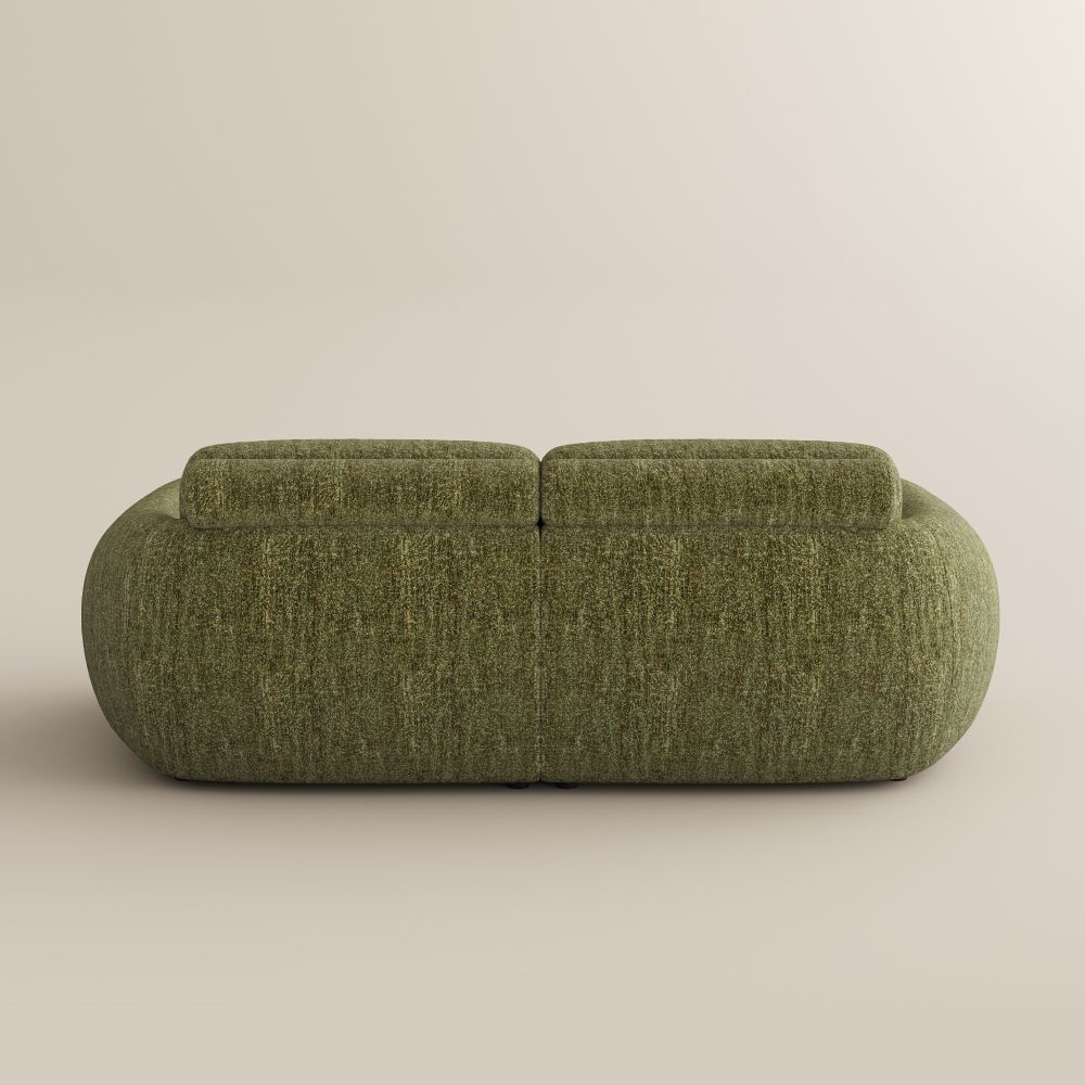 Pull out Green Tweed Chenille Power Reclining Sofas