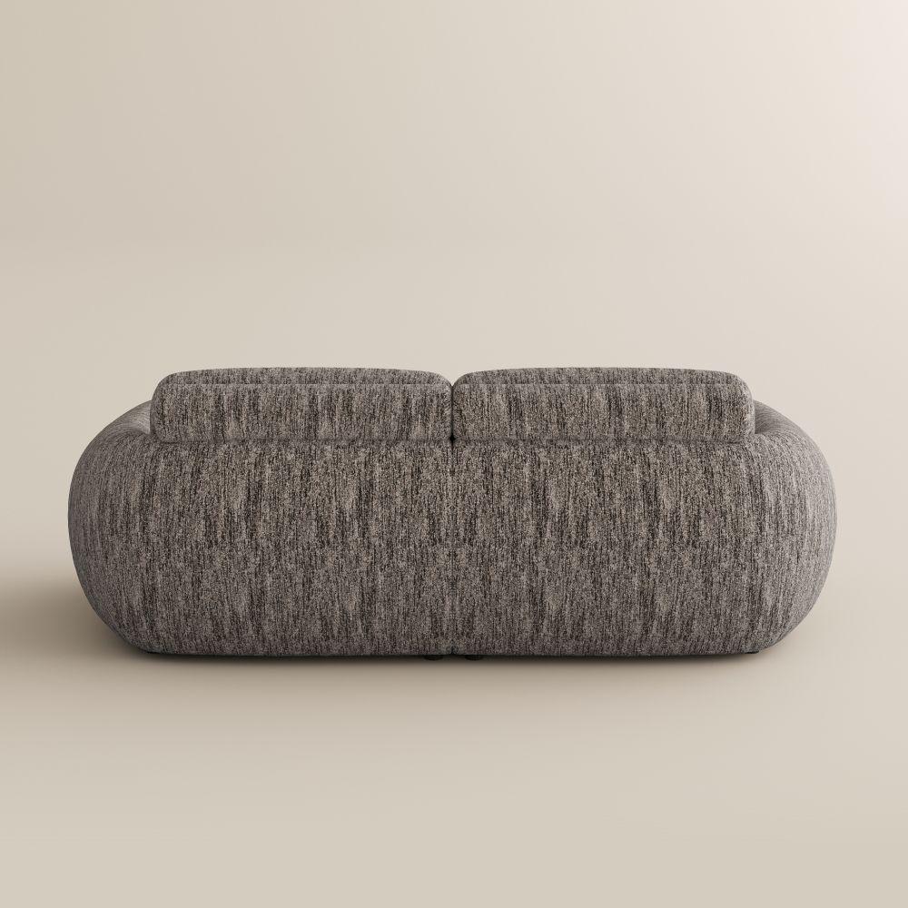 French Creamy Dark Gray Tweed Chenille Power Reclining Sofas