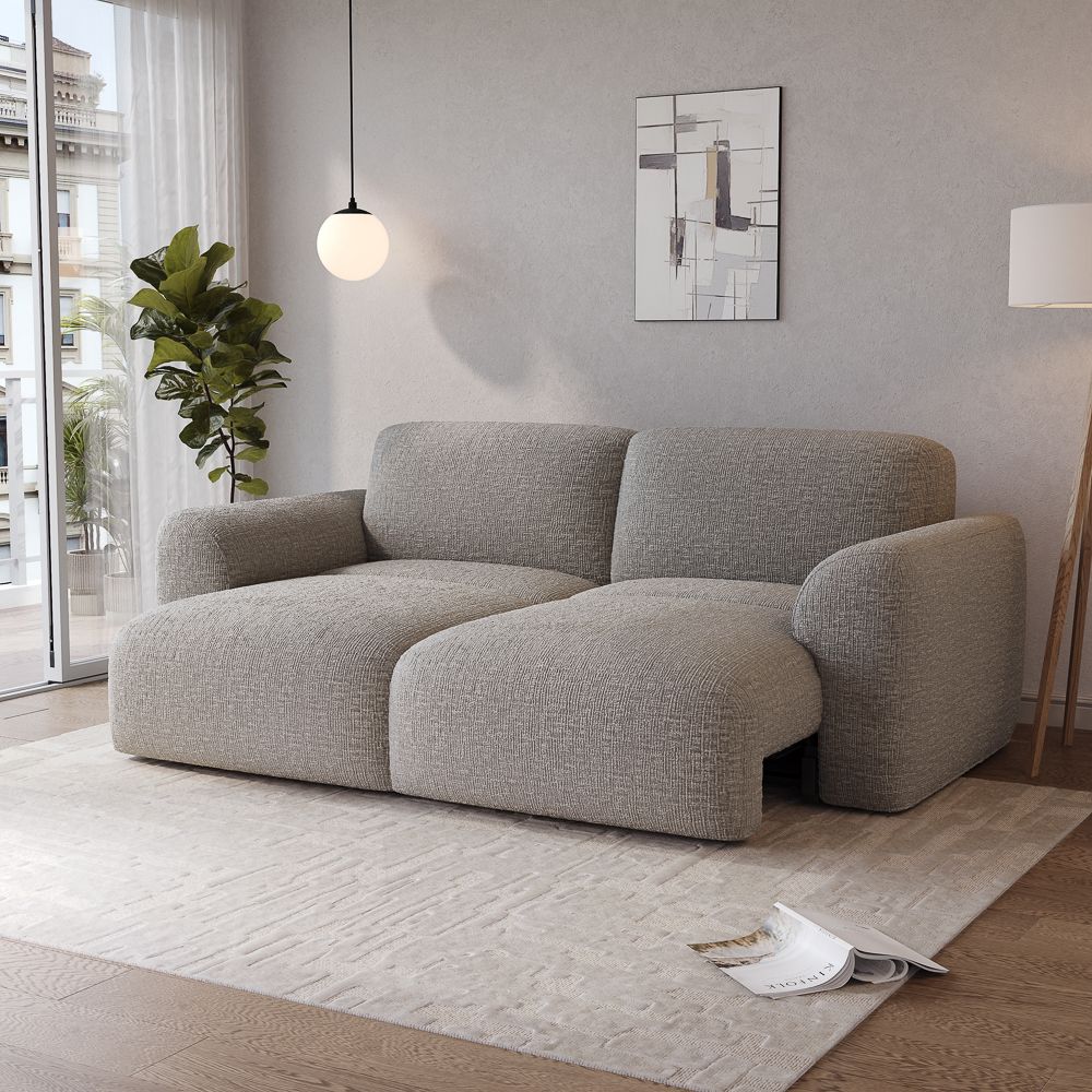Sleeper Light Gray Chenille Fabric Power Reclining Sofas