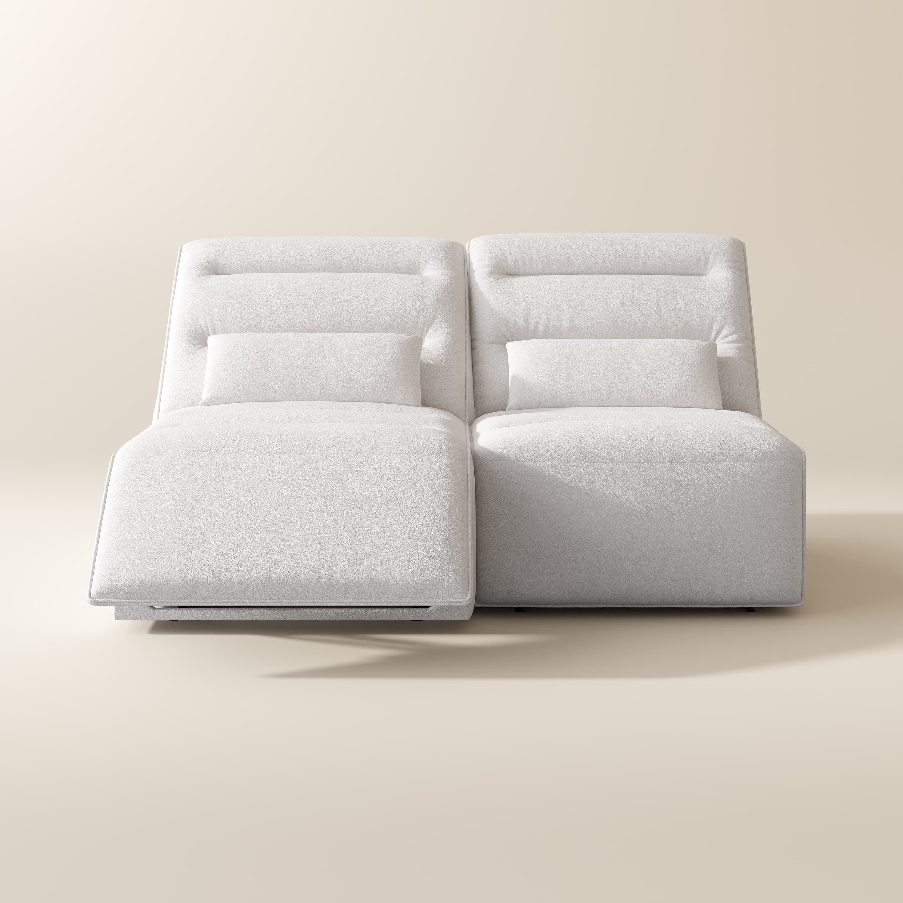 Fully Assembled White Pet-Friendly Fabric Power Reclining Sofas