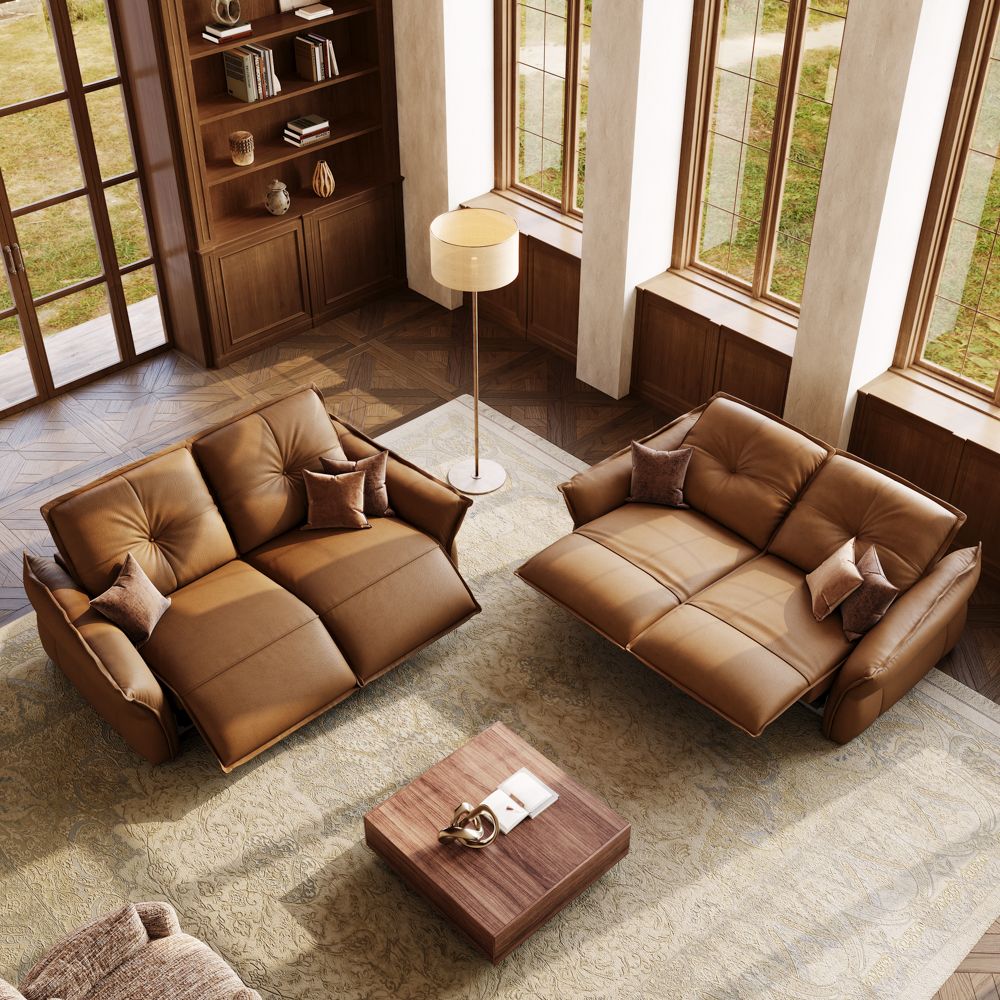 Power Reclining Sofas Brown Top Grain Leather Power Reclining Sofas