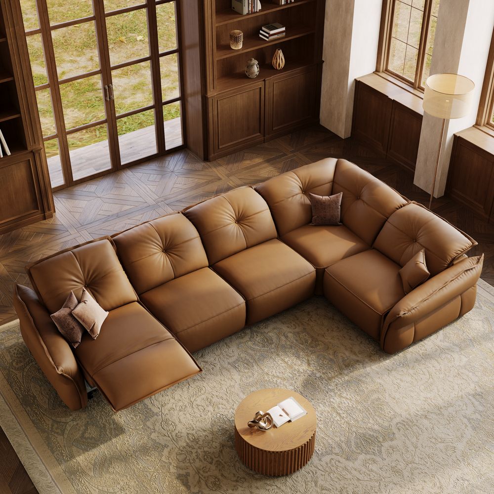 Vintage Brown Top Grain Leather Power Reclining Sofas