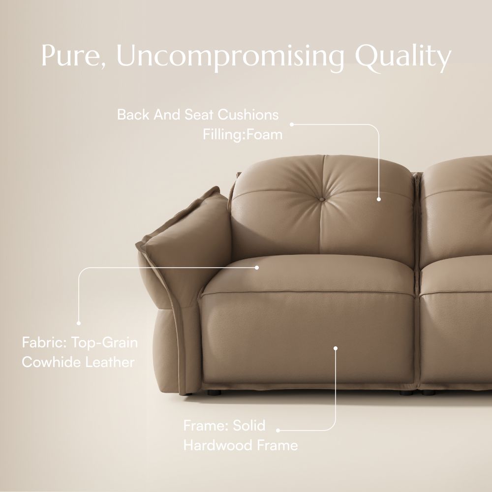 Marlowe Khaki Top Grain Leather Power Reclining Sofas