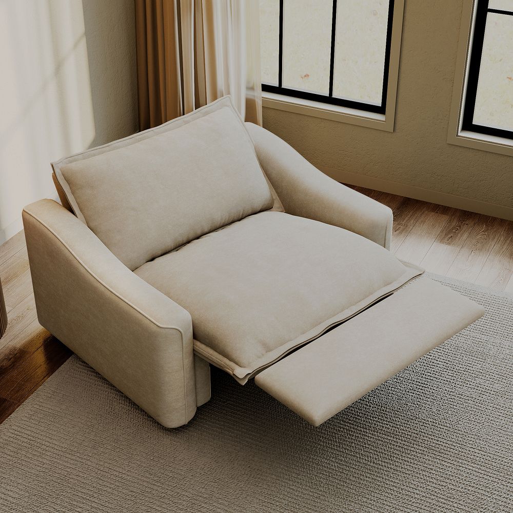 Electric Beige Pet-Friendly Fabric Recliners