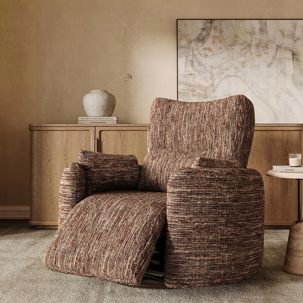 Extendable Brown Chenille Recliners
