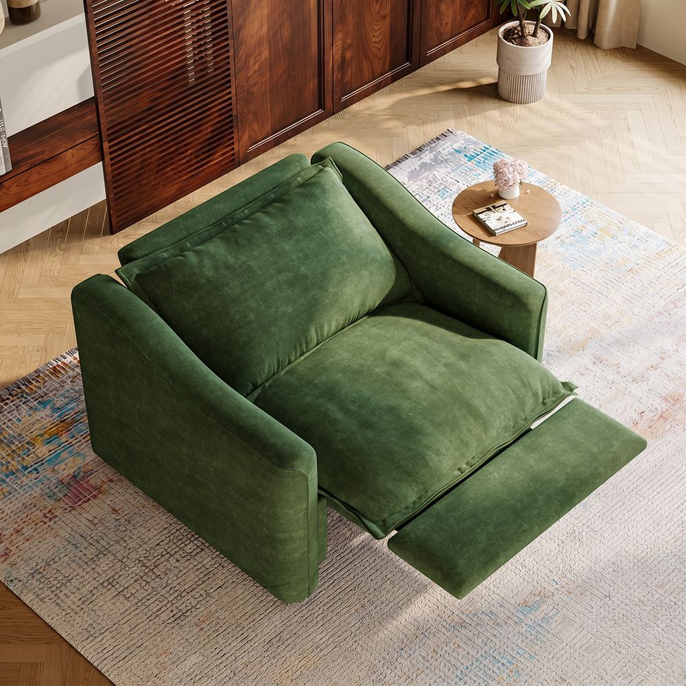 Deep Seat Green Pet-Friendly Fabric Recliners