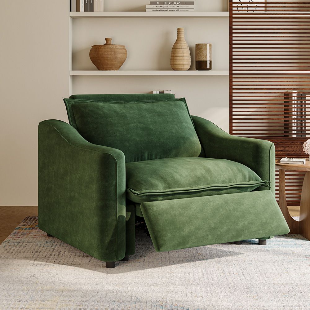 Single Seat Green Pet-Friendly Fabric Recliners