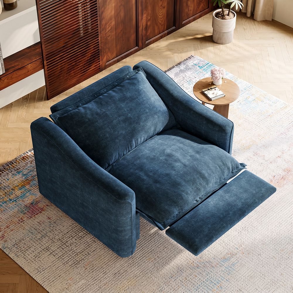 Cozy Navy Blue Pet-Friendly Fabric Recliners
