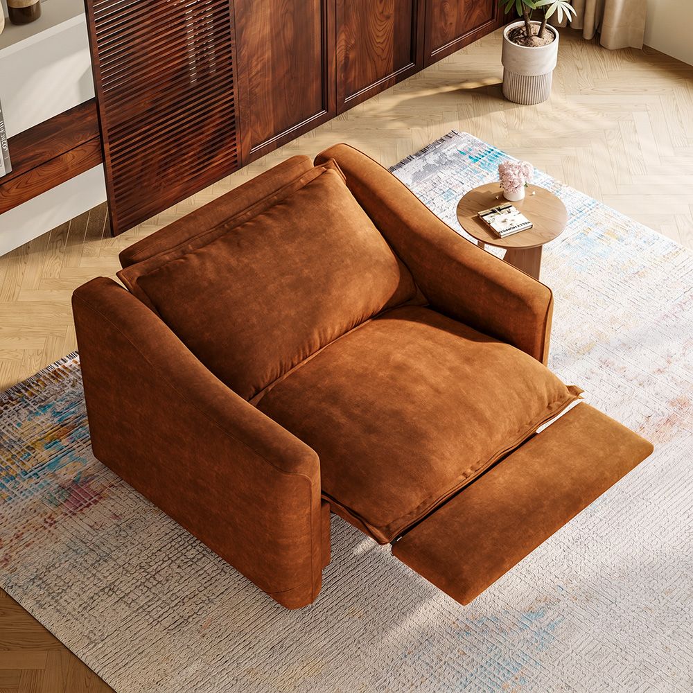 Modern Luxury Brown Pet-Friendly Fabric Recliners