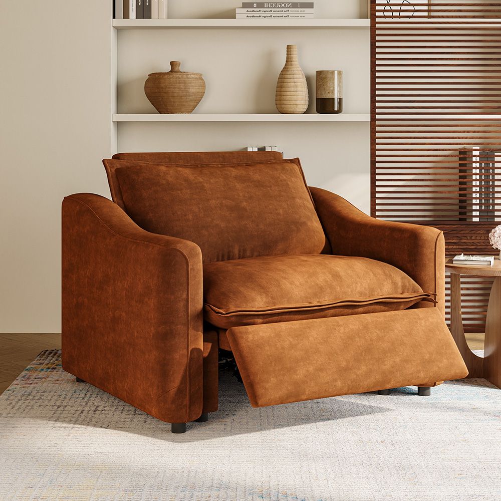 Easy Assembly Brown Pet-Friendly Fabric Recliners