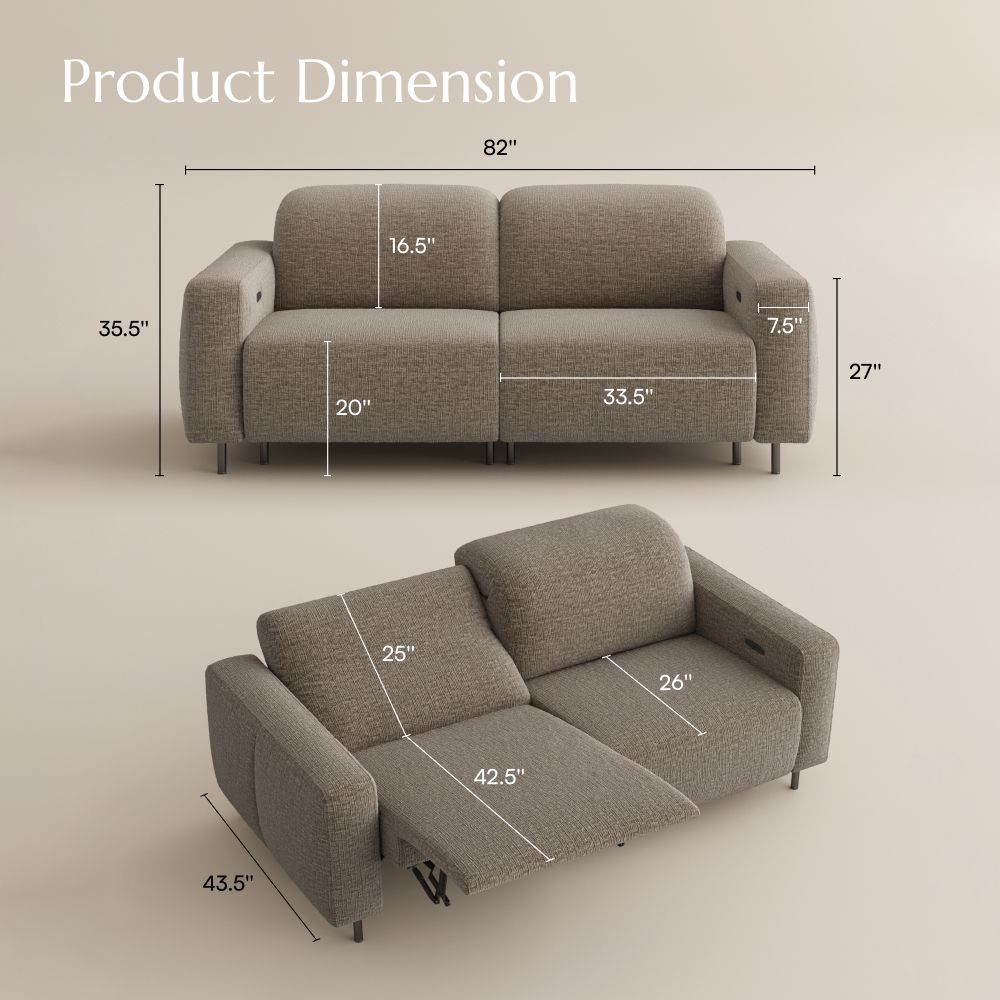 Khaki Chenille Fabric Smart Furniture