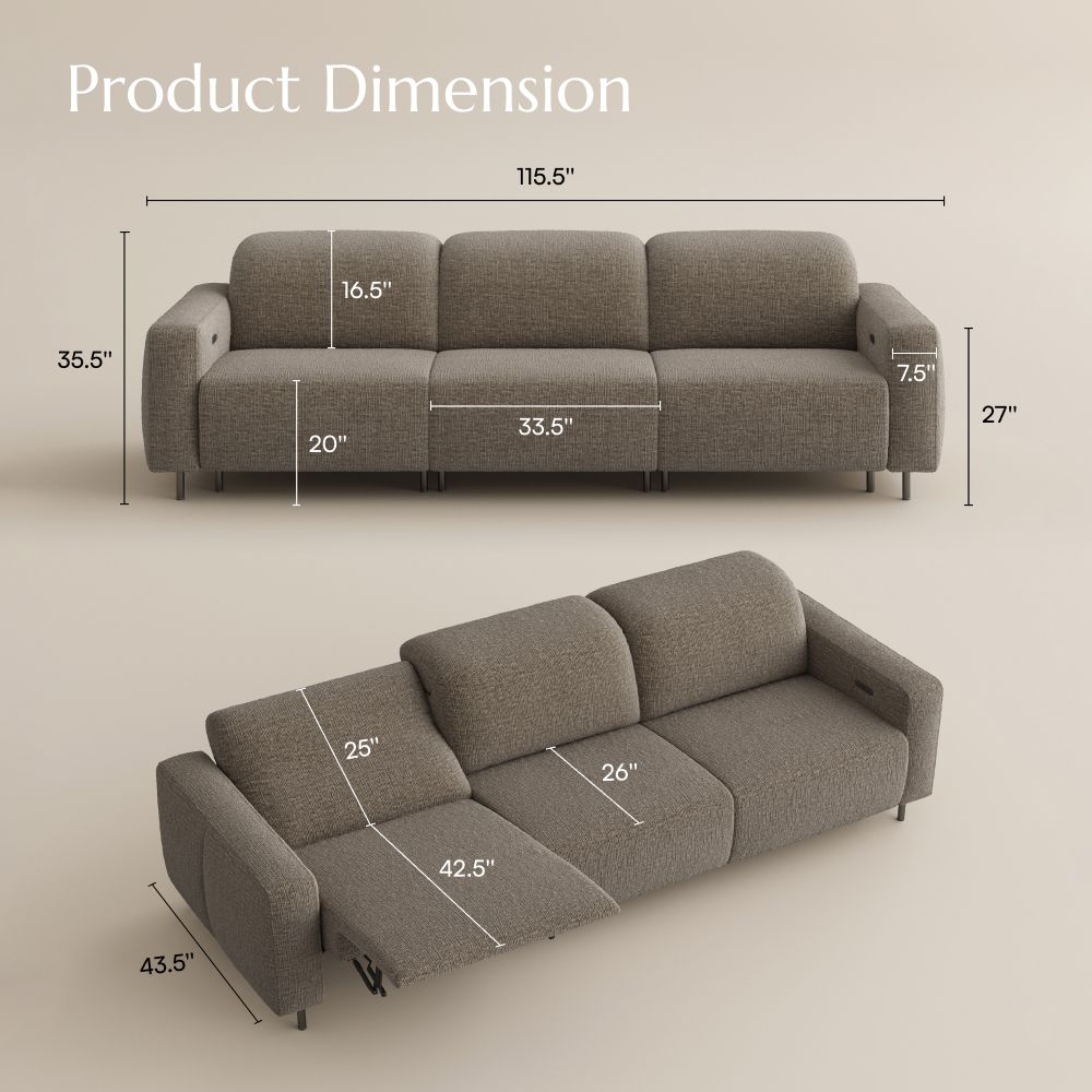 Khaki Chenille Fabric Smart Furniture
