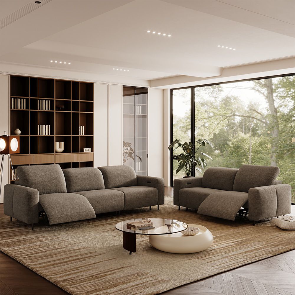 Relaxed Khaki Chenille Fabric Smart Furniture