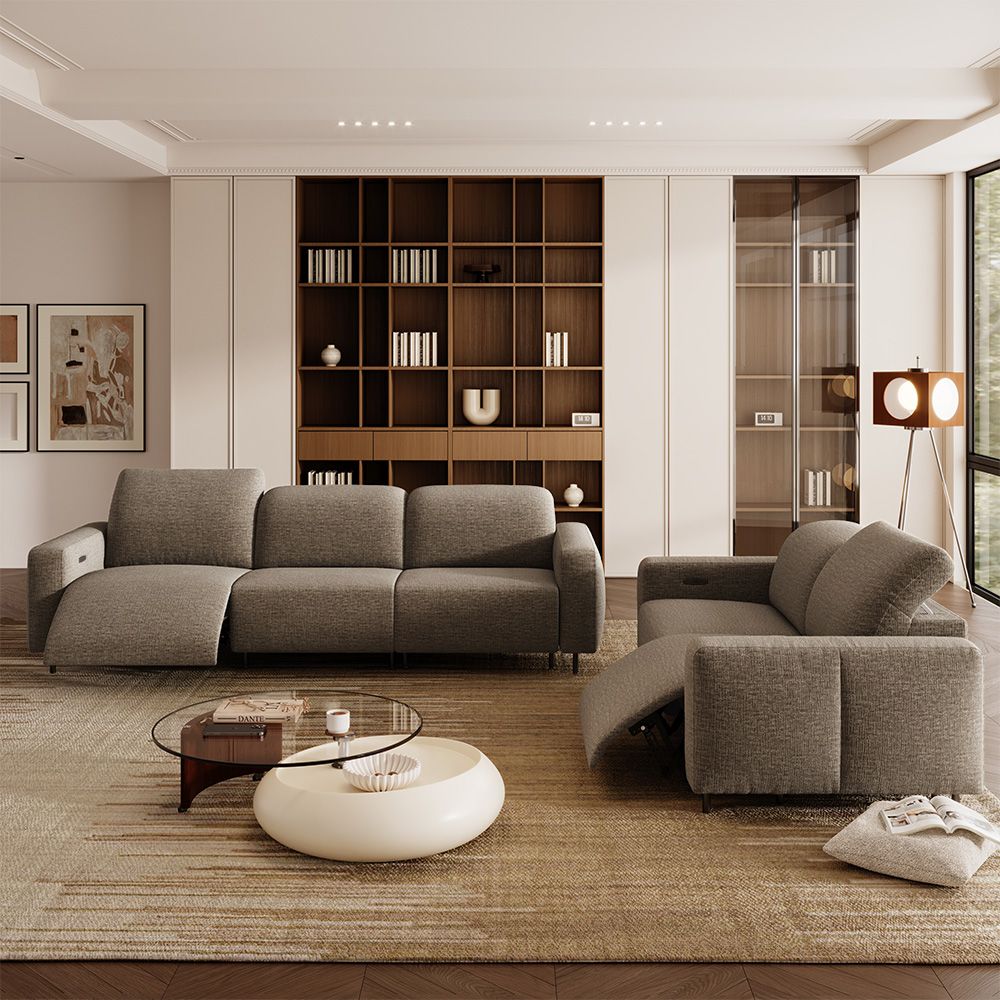 Electric Khaki Chenille Fabric Smart Furniture
