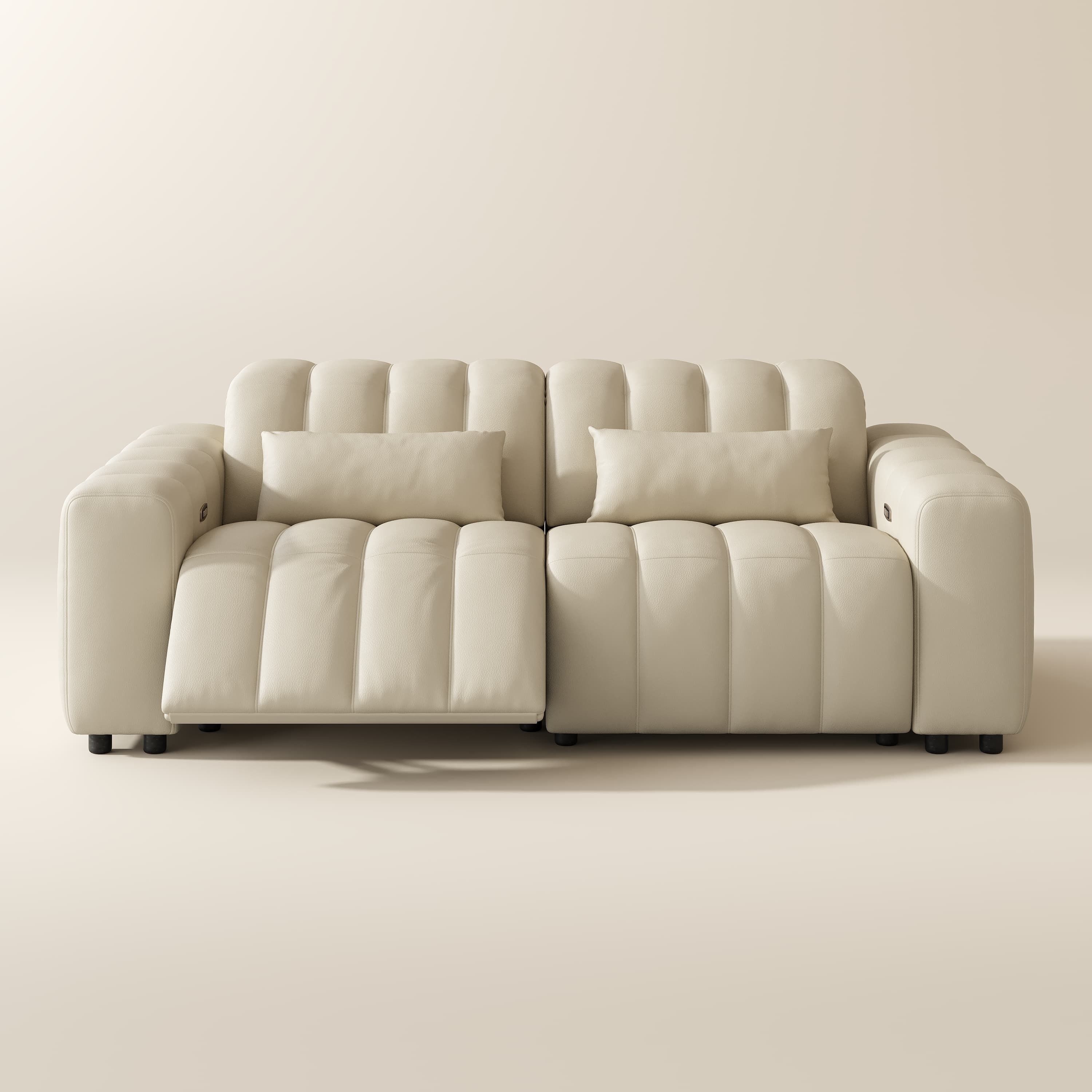 Sofas & Loveseats Beige Full-Grain Leather Recliners