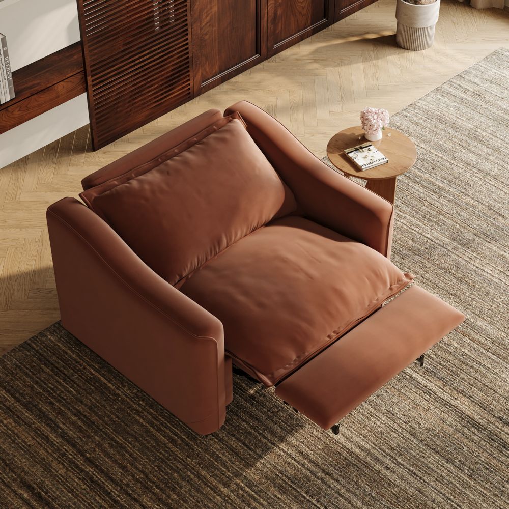 Living Room Brown Pet-Friendly Fabric Recliners