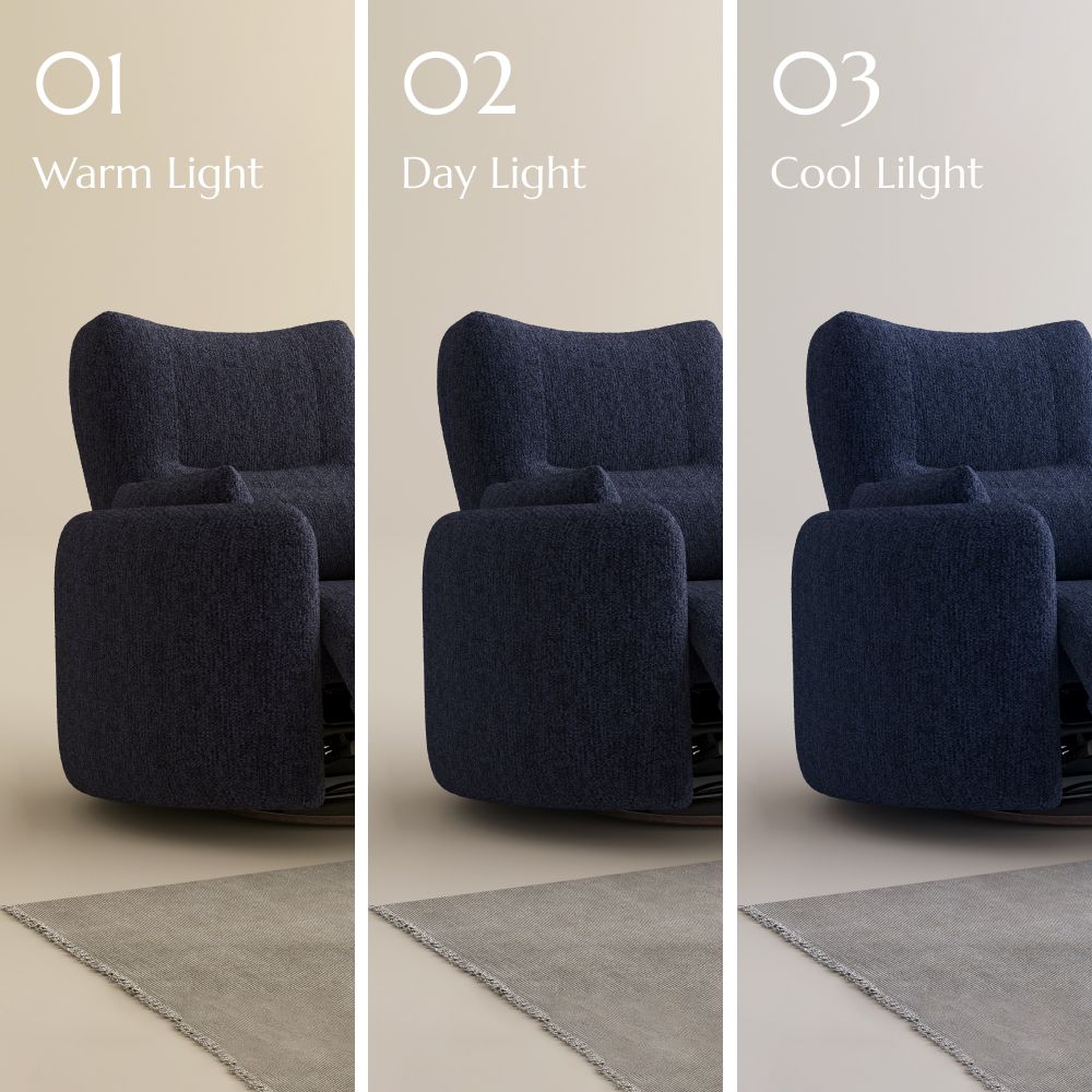 Adjustable Blue Chenille Recliners