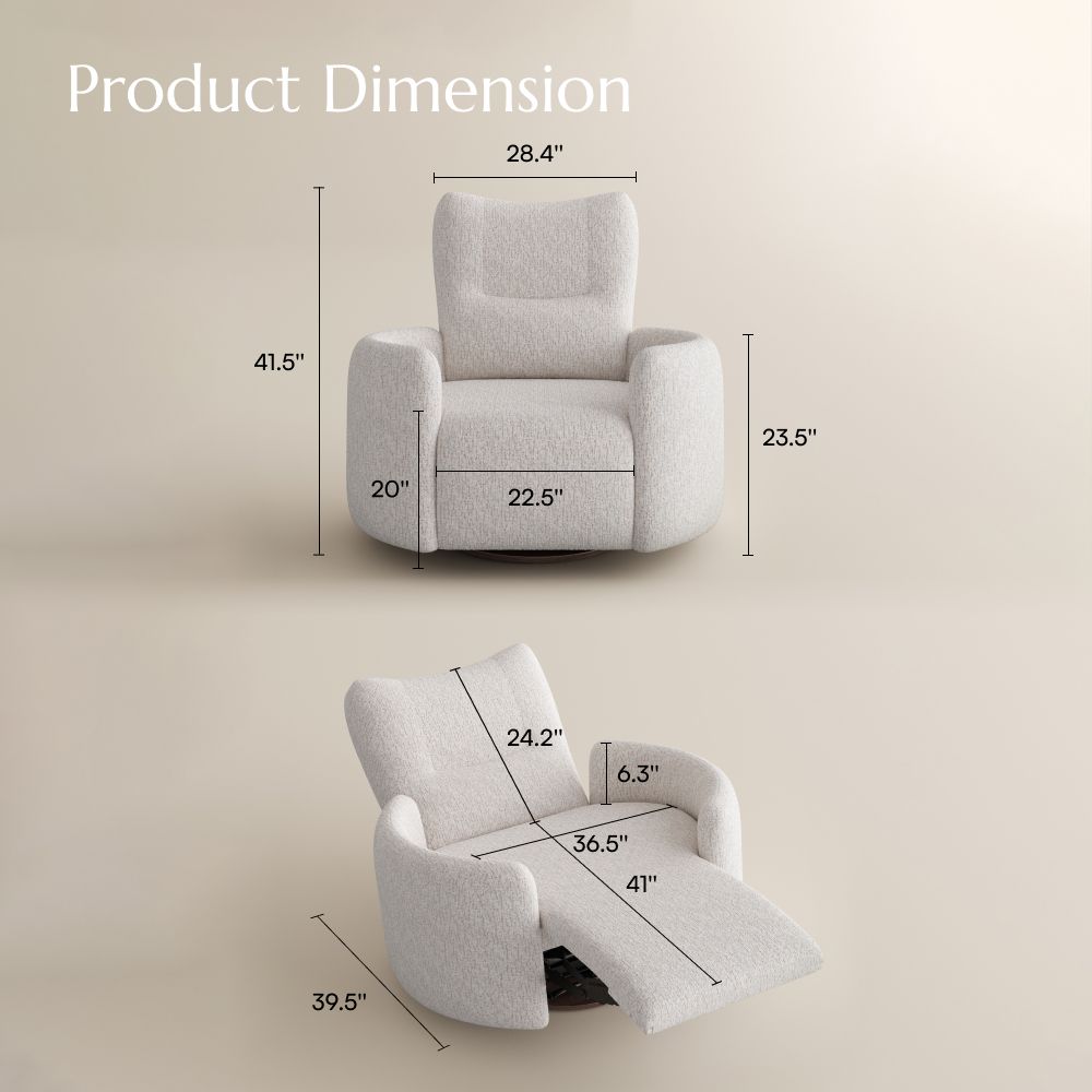 Home Theater Beige Chenille Recliners