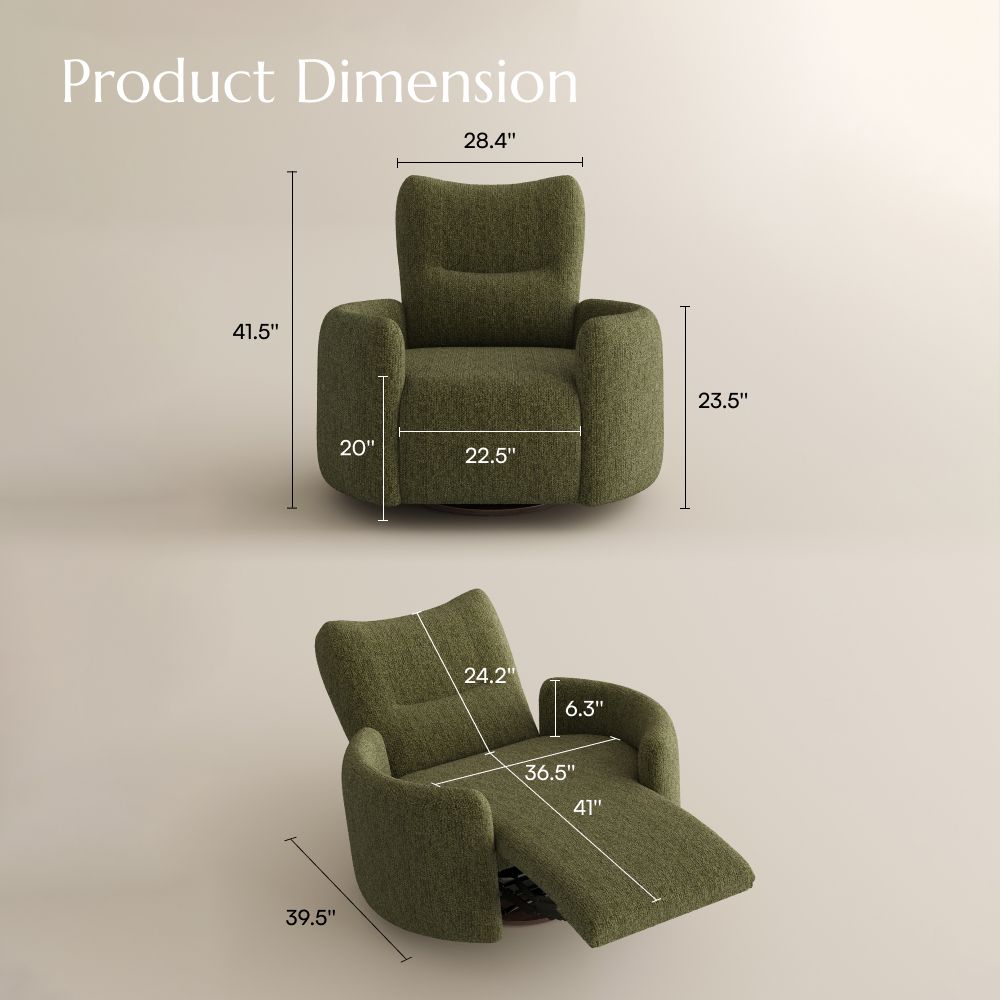 Apartment Green Chenille Recliners