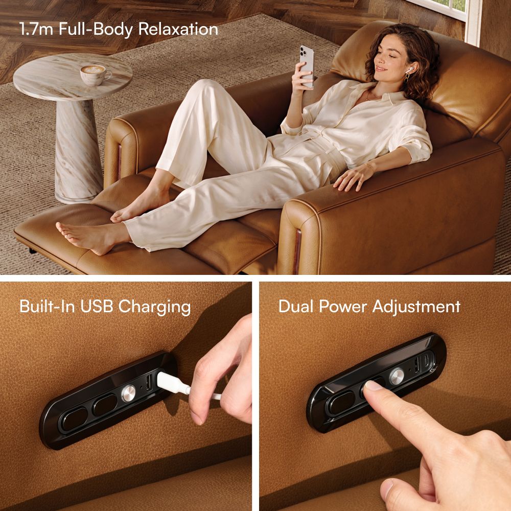 Plush Brown Top Grain Smart Furniture