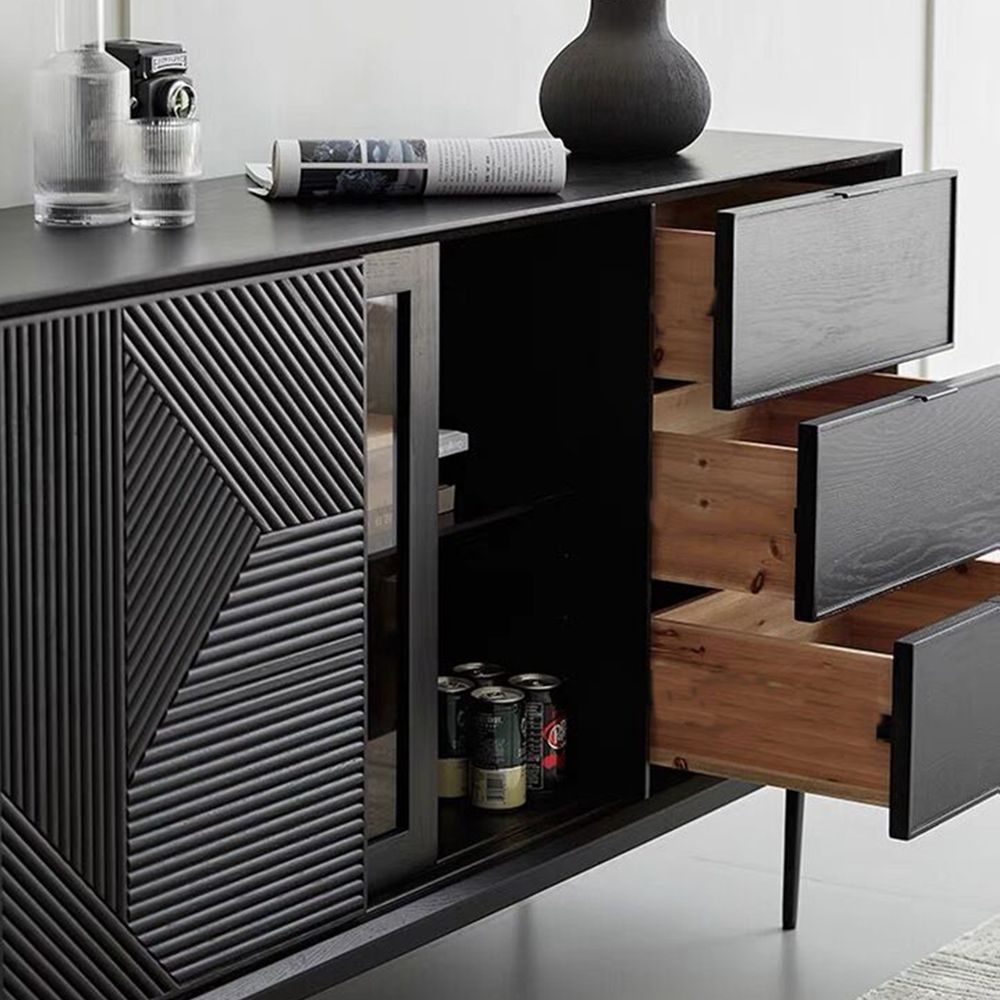Glass Cabinet Door Black Sideboards & Buffets
