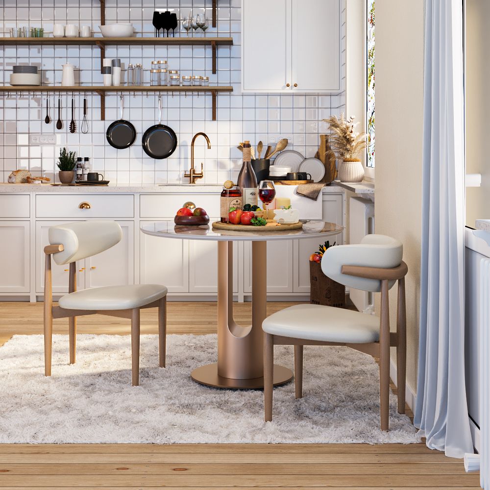 Partial Assembly Required Pandora Glossy Sintered Stone Small Bar & Bistro Tables