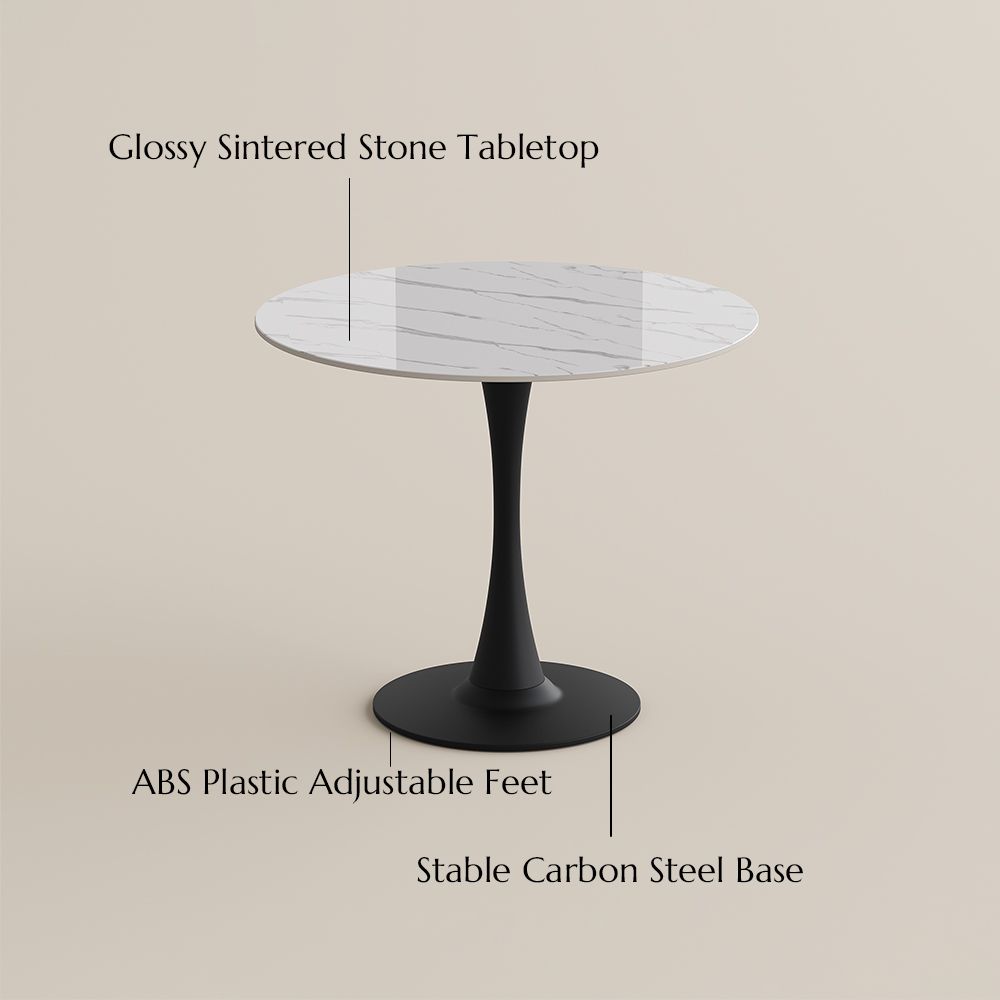 Glossy Sintered Stone White Glossy Sintered Stone Small Bar & Bistro Tables
