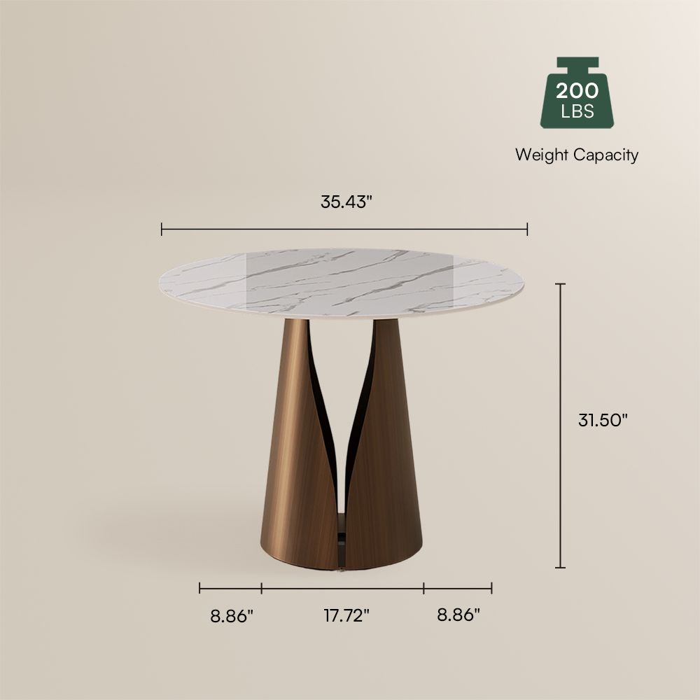 Seats 4 White Glossy Sintered Stone Small Bar & Bistro Tables