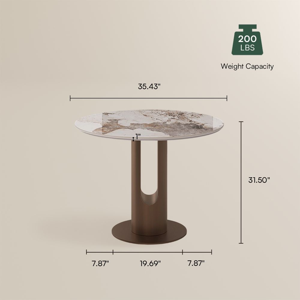Bronze Pandora Glossy Sintered Stone Small Bar & Bistro Tables