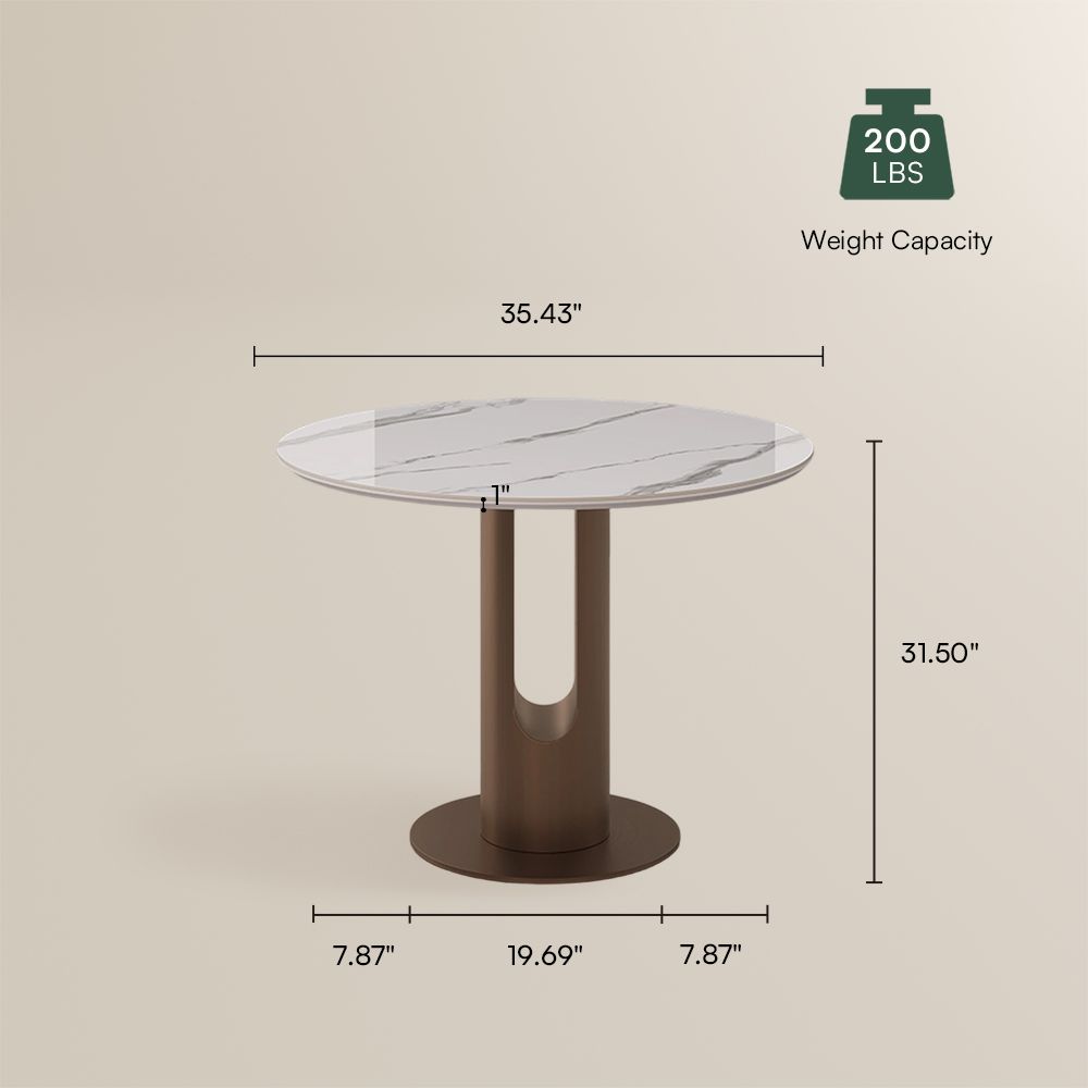 Living Room White Glossy Sintered Stone Small Bar & Bistro Tables