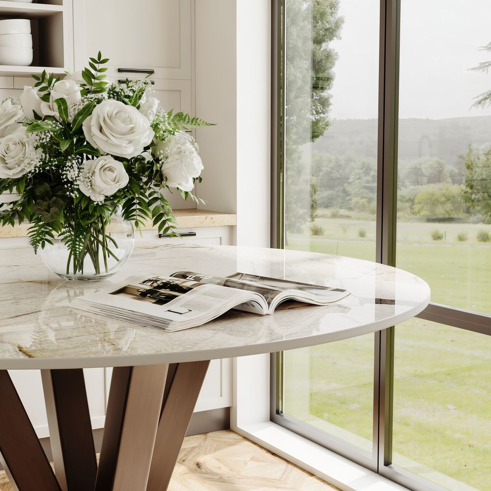 Pandora Glossy Sintered Stone Small Bar & Bistro Tables