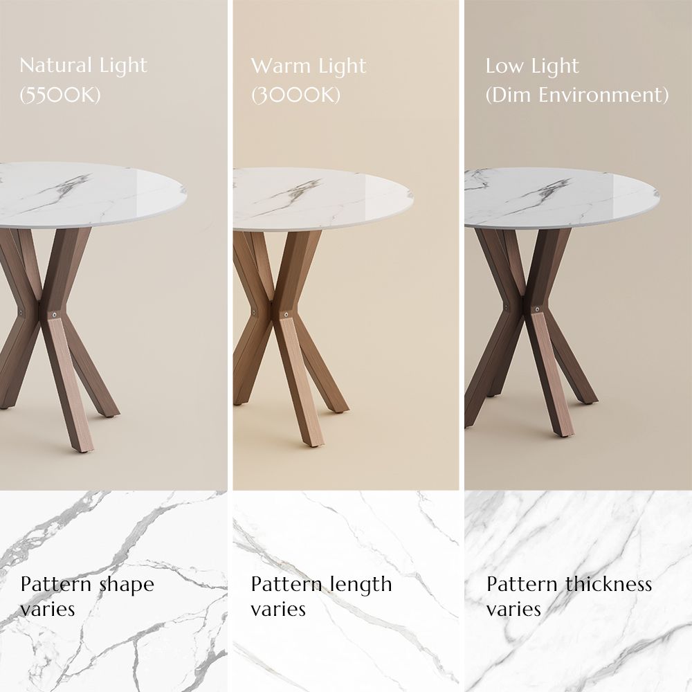 Modern Luxury White Glossy Sintered Stone Dining Room Set