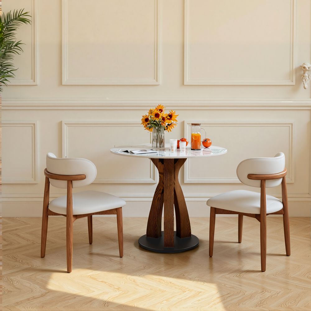 White Glossy Sintered Stone Small Bar & Bistro Tables