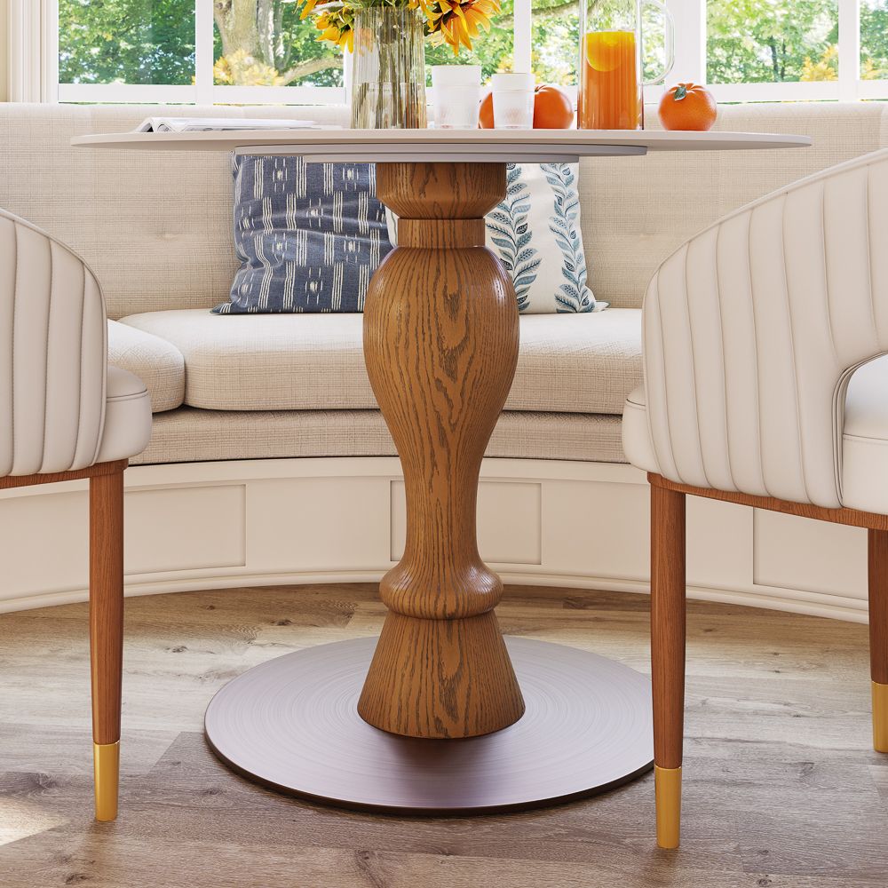 White Glossy Sintered Stone Small Bar & Bistro Tables