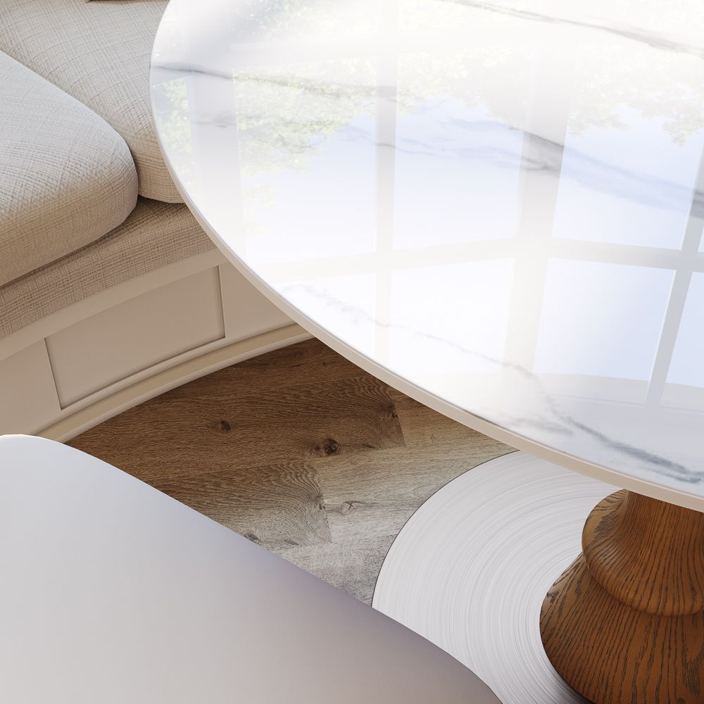 White Glossy Sintered Stone Small Bar & Bistro Tables