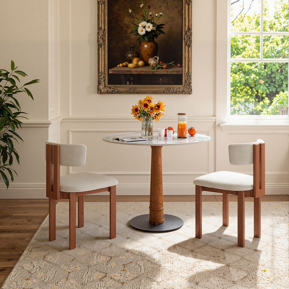 White Glossy Sintered Stone Small Bar & Bistro Tables