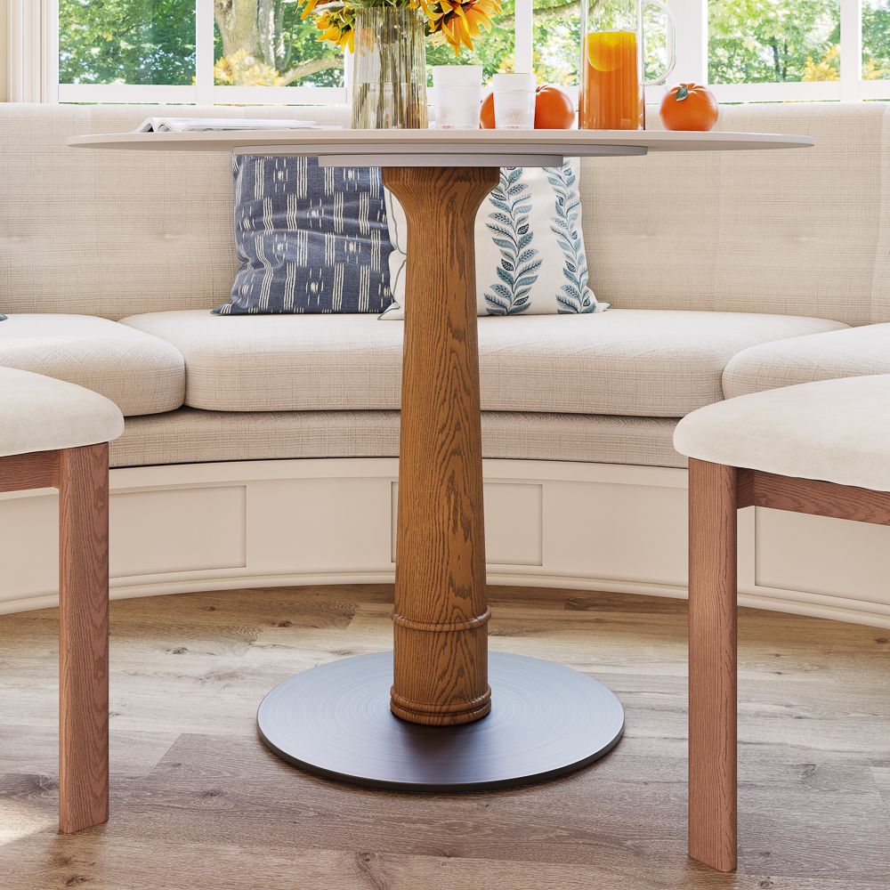 White Glossy Sintered Stone Small Bar & Bistro Tables