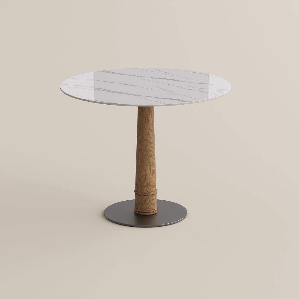 White Glossy Sintered Stone Small Bar & Bistro Tables