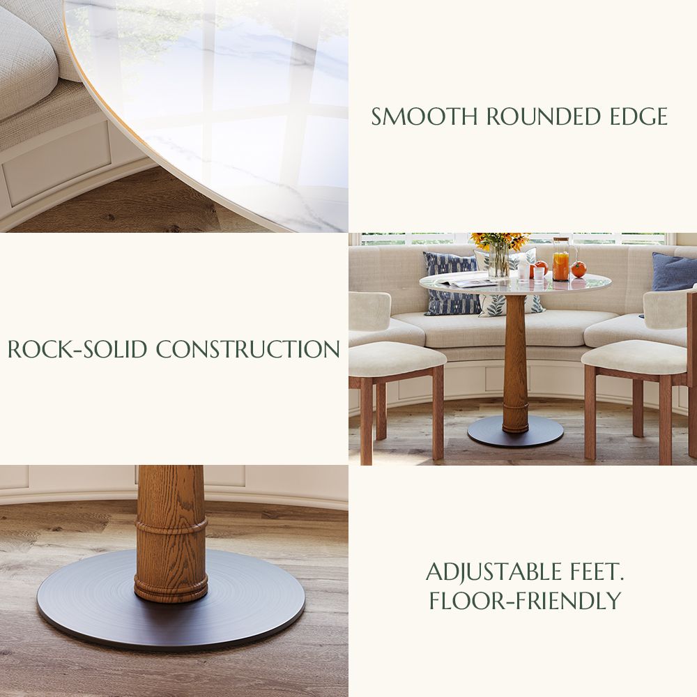 White Glossy Sintered Stone Small Bar & Bistro Tables