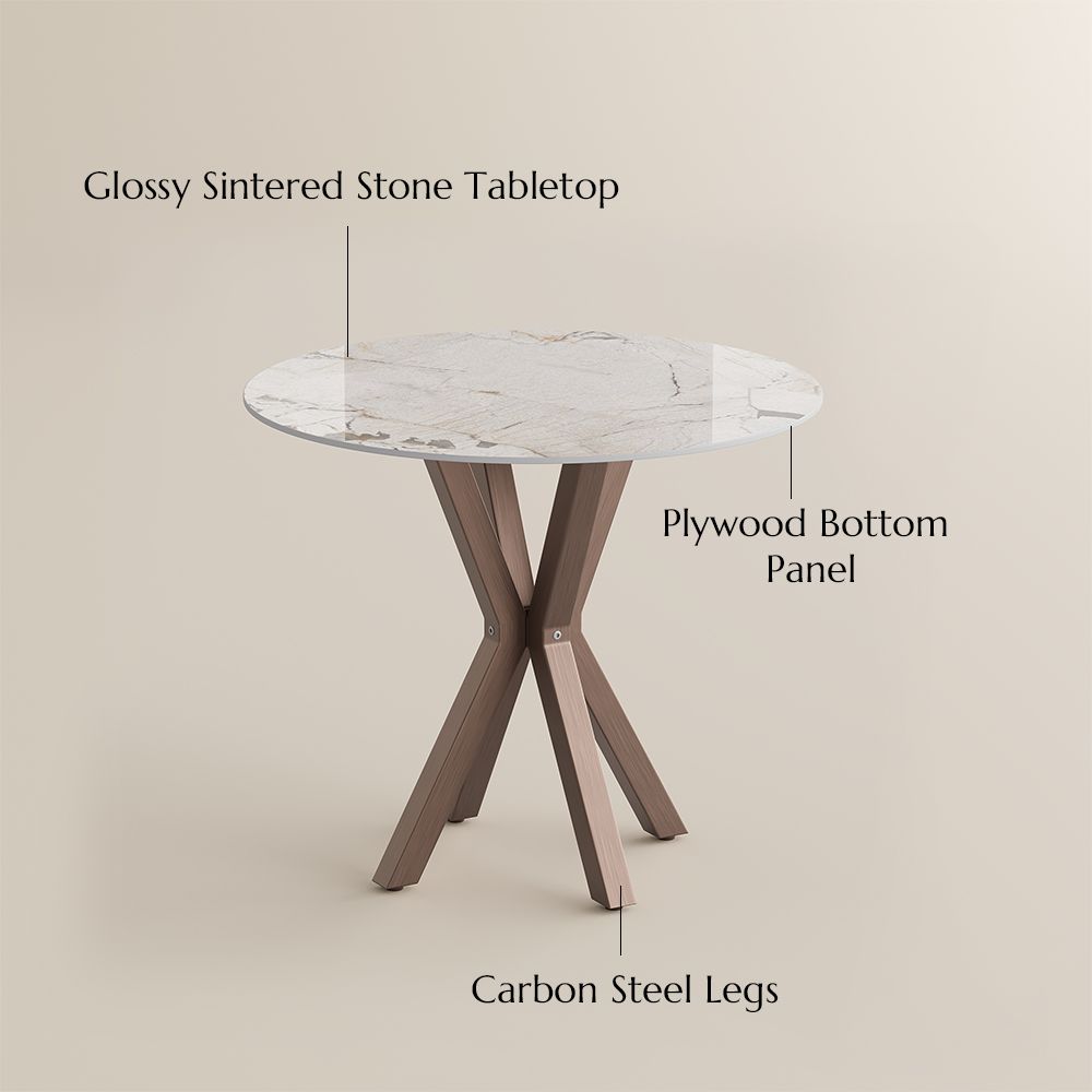 Pandora Glossy Sintered Stone Small Bar & Bistro Tables