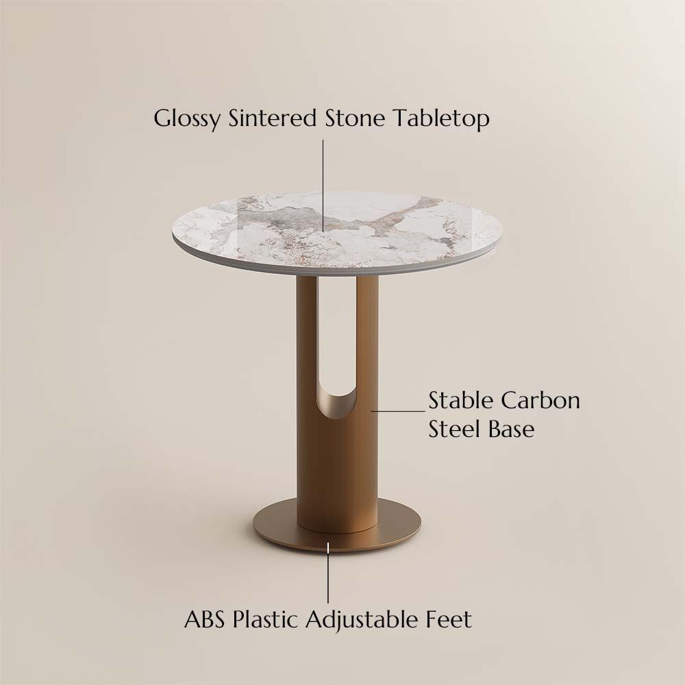 Bronze Pandora & Bronze Glossy Sintered Stone Small Bar & Bistro Tables
