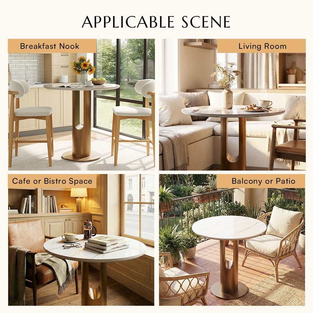 Glossy Sintered Stone Pandora & Bronze Glossy Sintered Stone Small Bar & Bistro Tables