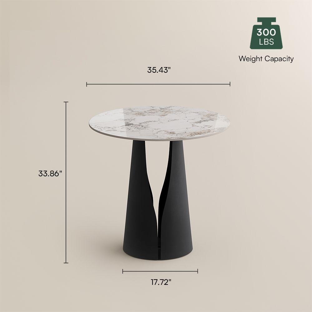 Seats 2 Pandora & Black Glossy Sintered Stone Small Bar & Bistro Tables