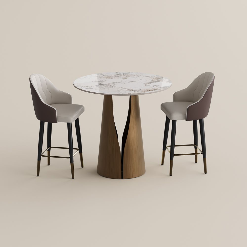Sintered Stone Pandora & Bronze Glossy Sintered Stone Dining Room Set