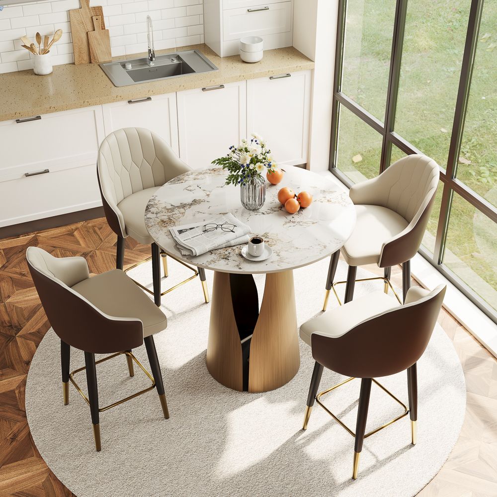 Glossy Sintered Stone Pandora & Bronze Glossy Sintered Stone Small Bar & Bistro Tables